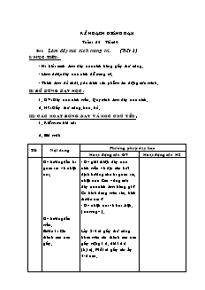 Kế hoạch giảng dạy Thủ công 2 tuần 24: Làm dây xúc xích trang trí (Tiết 1)