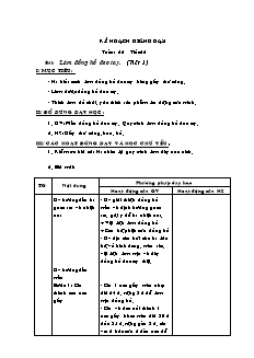 Kế hoạch giảng dạy Thủ công 2 tuần 26: Làm đồng hồ đeo tay (Tiết 1)