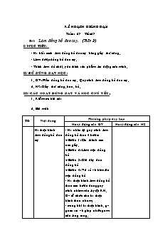 Kế hoạch giảng dạy Thủ công 2 tuần 27: Làm đồng hồ đeo tay (Tiết 2)