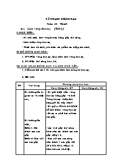 Kế hoạch giảng dạy Thủ công 2 tuần 28: Làm vòng đeo tay (Tiết 1)