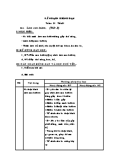 Kế hoạch giảng dạy Thủ công 2 tuần 31: Làm con bướm (Tiết 2)