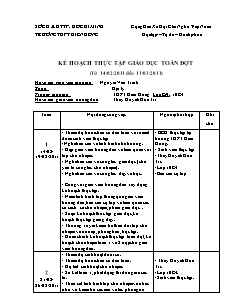 Kế hoạch thực tập giáo dục toàn đợt (từ 14/02/2011 đến 11/03/2011)