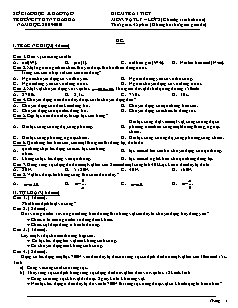 Kiểm tra 1 tiết môn: Vật lý – lớp 8 (chương trình chuẩn)