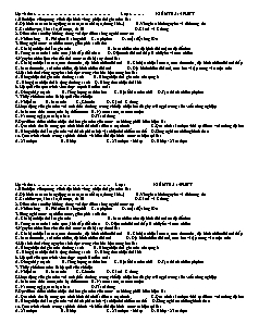 Kiểm tra 15 phút Địa lý 12