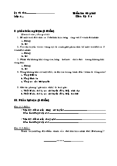 Kiểm tra 45 phút Môn: Địa lí 6