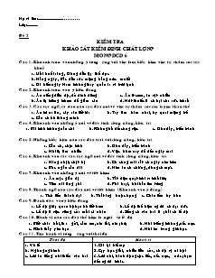 Kiểm tra khảo sát kiểm định chất lượng môn Giáo dục công dân 6