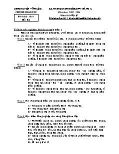 Kỳ thi học sinh giỏi lớp 9 - Bảng a năm học 2005 - 2006 môn thi: địa lý thời gian làm bài: 150 phút không kể thời gian giao đề