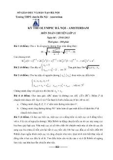 Kỳ thi olympic Hà Nội - Amsterdam môn Toán chuyên lớp 11