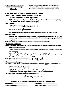 Kỳ thi tốt nghiệp trung học phổ thông môn thi: toán − giáo dục trung học phổ thông thời gian làm bài: 150 phút, không kể thời gian giao đề