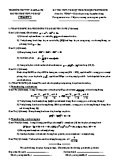 Kỳ thi tốt nghiệp trung học phổ thông môn thi: toán − giáo dục trung học phổ thông thời gian làm bài: 150 phút, không kể thời gian giao đề