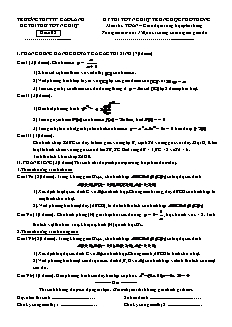 Kỳ thi tốt nghiệp trung học phổ thông môn thi: toán − giáo dục trung học phổ thông thời gian làm bài: 150 phút, không kể thời gian giao đề