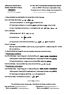 Kỳ thi tốt nghiệp trung học phổ thông môn thi: toán − giáo dục trung học phổ thông thời gian làm bài: 150 phút, không kể thời gian giao đề