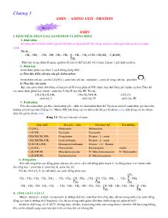 Ôn tập Hóa 12 - Chương 3: Amin - Amino axit - protein