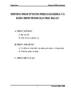 Phương pháp sử dụng phim giáo khoa và băng hình trong dạy học Địa Lý