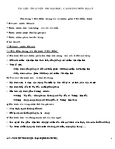 Tài liệu ôn luyện thi đại học, cao đẳng môn Địa Lý