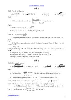 12 đề thi học kì II môn Toán 11