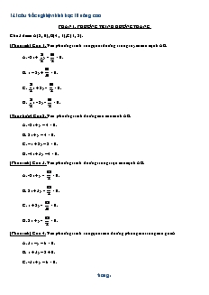 141 câu trắc nghiệm Hình học 10 (nâng cao)