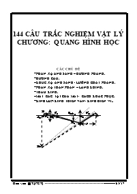 144 câu trắc nghiệm vật lý chương: quang hình học