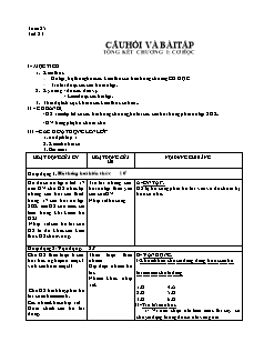 Bài dạy Vật lý lớp 8 tuần 25: Câu hỏi và bài tập tổng kết chương I: Cơ học