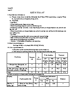 Bài dạy Vật lý lớp 8 tuần 29: Kiểm tra 45’