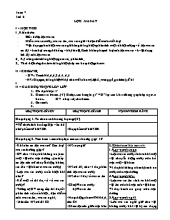 Bài dạy Vật lý lớp 8 tuần 7: Lực ma sát