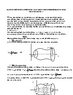 Bài giảng môn Giải tích lớp 12: Bài toán thể tích vật thể tròn xoay - Phần ứng dụng hình học của tích phân