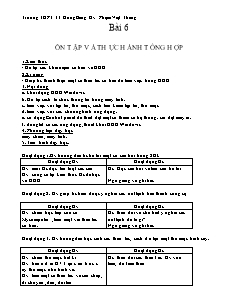 Bài giảng môn học Công nghệ lớp 11 - Bài 6: Ôn tập và thực hành tổng hợp