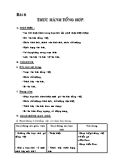 Bài giảng môn học Công nghệ lớp 11 - Bài 6: Thực hành tổng hợp