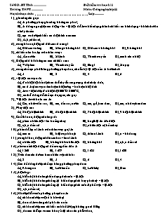 Bài giảng môn học Công nghệ lớp 11 - Đề kiểm tra học kì 1