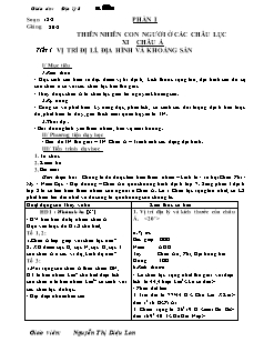 Bài giảng môn học Địa lý lớp 8 - Tiết 1: Vị trí địa lí, địa hình và khoáng sản (tiếp theo)