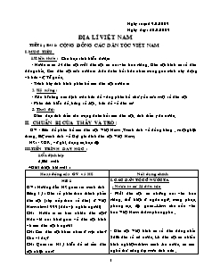 Bài giảng môn học Địa lý lớp 9 - Tiết 1 - Bài 1: Cộng đồng các dân tộc Việt Nam (Tiết 25)