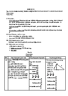 Bài giảng môn học Toán học lớp 10 - Tiết 23-24-25-26: Các hệ thức lượng trong tam giác và giải tam giác (tiếp theo)