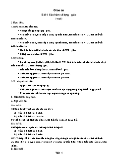 Bài giảng môn học Toán học lớp 11 - Bài 01: Các hàm số lượng giác (4 tiết)