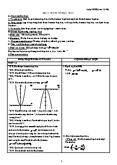 Bài giảng môn học Toán học lớp 11 - Bài 2: Hàm số bậc hai