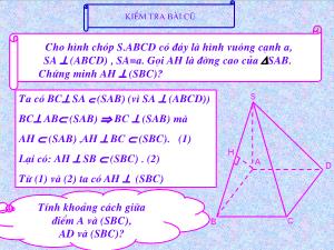 Bài giảng môn học Toán học lớp 11 - Bài 5: Khoảng cách