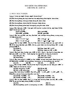 Bài giảng môn học Toán học lớp 11 - Bài kiểm tra hình học chương 2