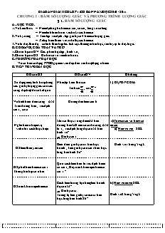 Bài giảng môn học Toán học lớp 11 - Bài1 : Hàm số lượng giác