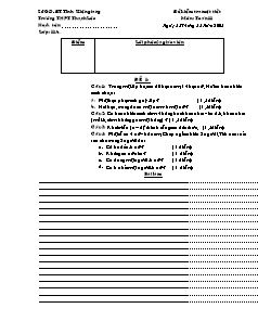 Bài giảng môn học Toán học lớp 11 - Đề kiểm tra một tiết