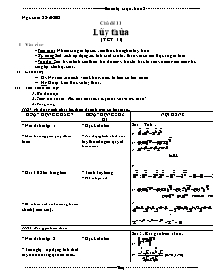 Bài giảng môn học Toán học lớp 11 - Lũy thừa