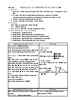 Bài giảng môn học Toán học lớp 11 - Phép quay và phép đối xứng tâm (1,5 tiết)