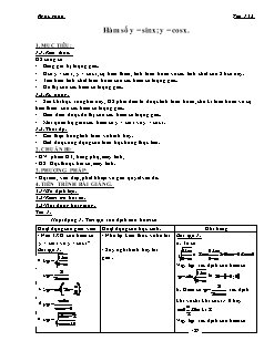 Bài giảng môn học Toán học lớp 11 - Tiết 1, 2: Hàm số y = sinx; y = cosx