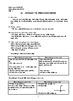 Bài giảng môn học Toán học lớp 11 - Tiết 1 - Bài 1: Mở đầu về phép biến hình