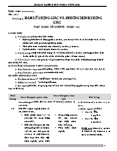 Bài giảng môn học Toán học lớp 11 - Tiết 1: Các hàm số lượng giác (Tiếp)