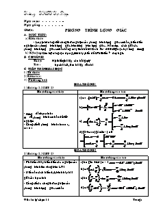 Bài giảng môn học Toán học lớp 11 - Tiết 1: Phương trình lượng giác