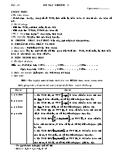Bài giảng môn học Toán học lớp 11 - Tiết 19: Ôn tập chương I (Tiếp)