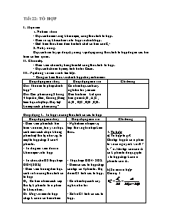 Bài giảng môn học Toán học lớp 11 - Tiết 22: Tổ hợp