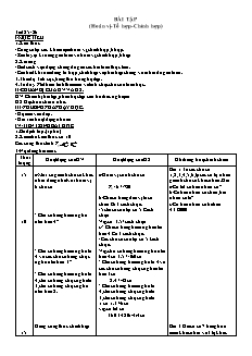 Bài giảng môn học Toán học lớp 11 - Tiết 25, 26: Bài tập (hoán vị-Tổ hợp-chỉnh hợp)