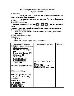 Bài giảng môn học Toán học lớp 11 - Tiết 27 : Thực hành giải toán trên máy tính