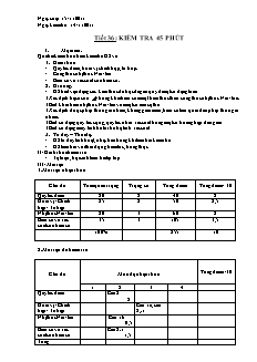 Bài giảng môn học Toán học lớp 11 - Tiết 36: Kiểm tra 45 phút (Tiếp)