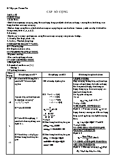 Bài giảng môn học Toán học lớp 11 - Tiết 41, 42: Cấp số cộng